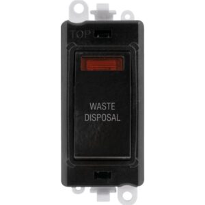 Click GridPro 20Ax Double Pole Switch With Neon Module Black Waste Disposal