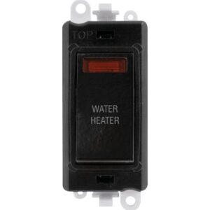 Click GridPro 20Ax Double Pole Switch With Neon Module Black Water Heater