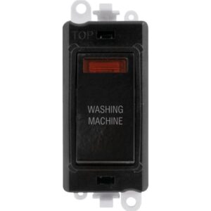 Click GridPro 20Ax Double Pole Switch With Neon Module Black Washing Machine