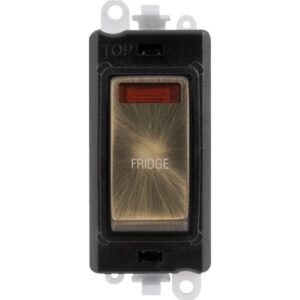 Click GridPro 20Ax Double Pole Switch With Neon Module Black Antique Brass Fridge