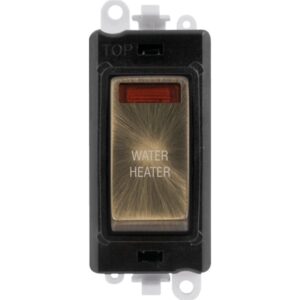 Click GridPro 20Ax Double Pole Switch With Neon Module Black Antique Brass Water Heater