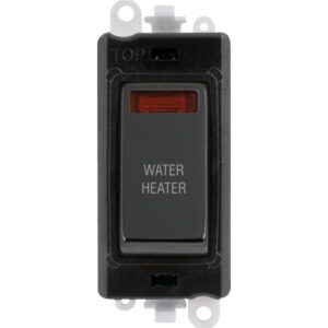 Click GridPro 20Ax Double Pole Switch With Neon Module Black Black Nickel Water Heater