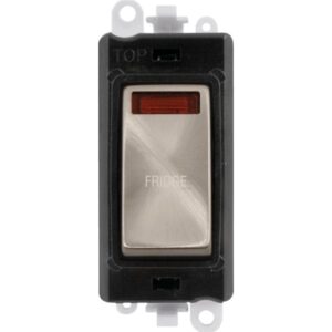 Click GridPro 20Ax Double Pole Switch With Neon Module Black Brushed Stainless Fridge