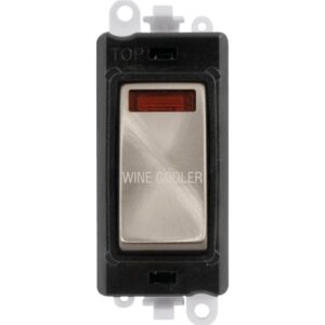 Click GridPro 20Ax Double Pole Switch With Neon Module Black Brushed Stainless Wine Cooler