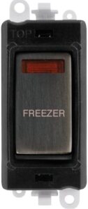 Click GridPro 20Ax Double Pole Switch With Neon Module Black Matt Bronze Freezer