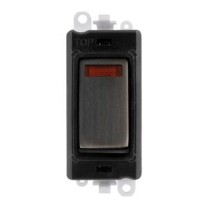 Click GridPro 20Ax Double Pole Switch With Neon Module Black Matt Bronze