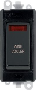 Click GridPro 20Ax Double Pole Switch With Neon Module Black Metal Black Wine Cooler
