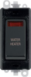 Click GridPro 20Ax Double Pole Switch With Neon Module Black Metal Black Water Heater