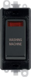 Click GridPro 20Ax Double Pole Switch With Neon Module Black Metal Black Washing Machine