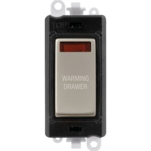 Click GridPro 20Ax Double Pole Switch With Neon Module Black Pearl Nickel Warming Drawer