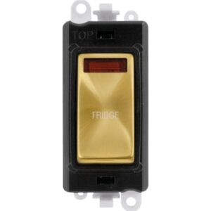 Click GridPro 20Ax Double Pole Switch With Neon Module Black Satin Brass Fridge