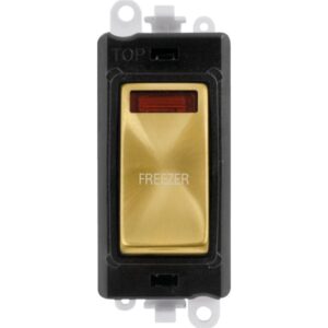 Click GridPro 20Ax Double Pole Switch With Neon Module Black Satin Brass Freezer