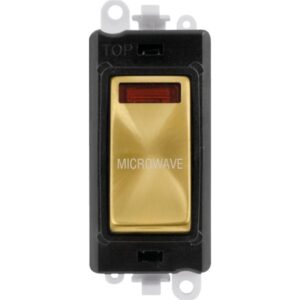 Click GridPro 20Ax Double Pole Switch With Neon Module Black Satin Brass Microwave