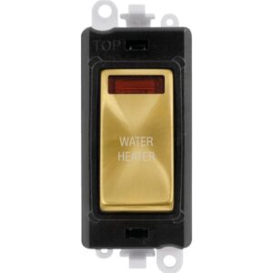 Click GridPro 20Ax Double Pole Switch With Neon Module Black Satin Brass Water Heater