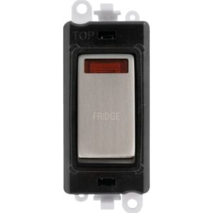 Click GridPro 20Ax Double Pole Switch With Neon Module Black Stainless Steel Fridge
