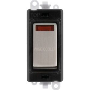 Click GridPro 20Ax Double Pole Switch With Neon Module Black Stainless Steel Wine Cooler