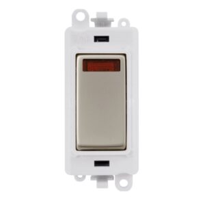 Click GridPro 20Ax Double Pole Switch With Neon Module Polar White Pearl Nickel