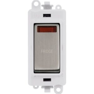 Click GridPro 20Ax Double Pole Switch With Neon Module Polar White Stainless Steel Fridge