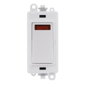 Click GridPro 20Ax Double Pole Switch With Neon Module Polar White
