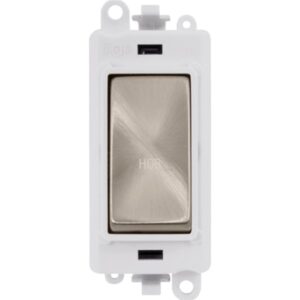 Click GridPro 20Ax Double Pole Switch Module Polar White Brushed Stainless Hob