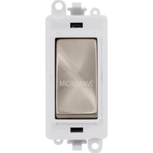 Click GridPro 20Ax Double Pole Switch Module Polar White Brushed Stainless Microwave