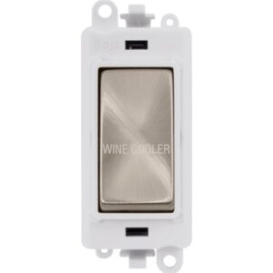 Click GridPro 20Ax Double Pole Switch Module Polar White Brushed Stainless Wine Cooler