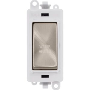 Click GridPro 20Ax Double Pole Switch Module Polar White Brushed Stainless Water Heater