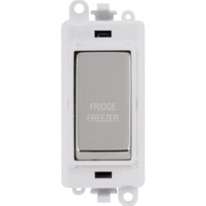Click GridPro 20Ax Double Pole Switch Module Polar White Polished Chrome Fridge Freezer