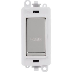 Click GridPro 20Ax Double Pole Switch Module Polar White Polished Chrome Freezer