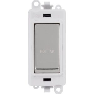 Click GridPro 20Ax Double Pole Switch Module Polar White Polished Chrome Hot Tap