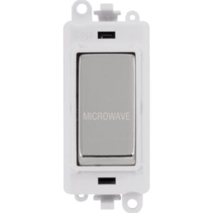 Click GridPro 20Ax Double Pole Switch Module Polar White Polished Chrome Microwave