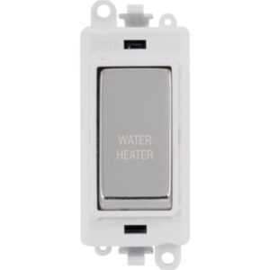 Click GridPro 20Ax Double Pole Switch Module Polar White Polished Chrome Water Heater