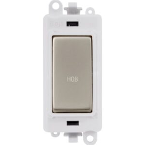 Click GridPro 20Ax Double Pole Switch Module Polar White Pearl Nickel Hob
