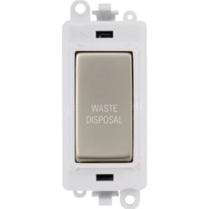 Click GridPro 20Ax Double Pole Switch Module Polar White Pearl Nickel Waste Disposal