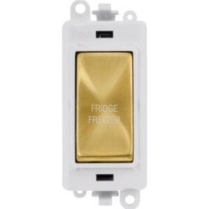 Click GridPro 20Ax Double Pole Switch Module Polar White Satin Brass Fridge Freezer