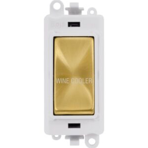 Click GridPro 20Ax Double Pole Switch Module Polar White Satin Brass Wine Cooler