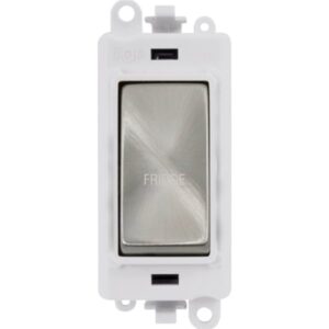 Click GridPro 20Ax Double Pole Switch Module Polar White Satin Chrome Fridge