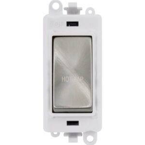 Click GridPro 20Ax Double Pole Switch Module Polar White Satin Chrome Hot Tap