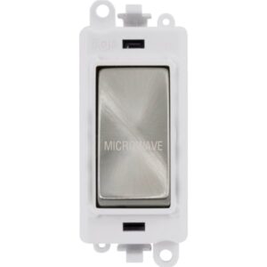 Click GridPro 20Ax Double Pole Switch Module Polar White Satin Chrome Microwave
