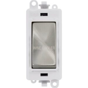 Click GridPro 20Ax Double Pole Switch Module Polar White Satin Chrome Wine Cooler