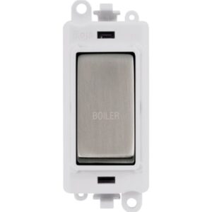 Click GridPro 20Ax Double Pole Switch Module Polar White Stainless Steel Boiler