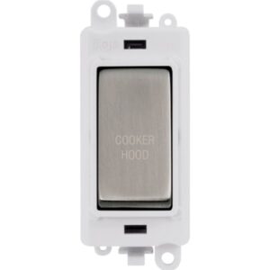 Click GridPro 20Ax Double Pole Switch Module Polar White Stainless Steel Cooker Hood