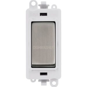 Click GridPro 20Ax Double Pole Switch Module Polar White Stainless Steel Dishwasher