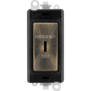 Click GridPro 20Ax Double Pole Keyswitch Emergency Test Black Antique Brass