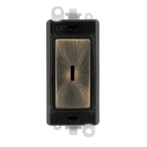 Click GridPro 20Ax Double Pole Keyswitch Module Black Antique Brass