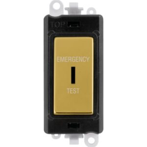 Click GridPro 20Ax Double Pole Keyswitch Emergency Test Black Polished Brass