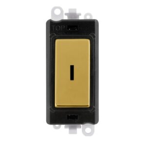 Click GridPro 20Ax Double Pole Keyswitch Module Black Polished Brass