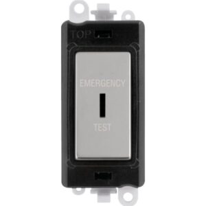 Click GridPro 20Ax Double Pole Keyswitch Emergency Test Black Polished Chrome