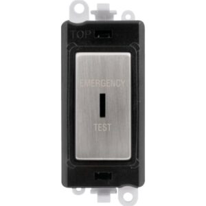 Click GridPro 20Ax Double Pole Keyswitch Emergency Test Black Stainless Steel