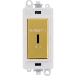 Click GridPro 20Ax Double Pole Keyswitch Emergency Test White Polished Brass